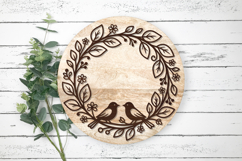 Love Birds Floral Wreath SVG Product Image 3