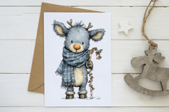 Cute Christmas Clipart, Kawaii blue Christmas Product Image 3