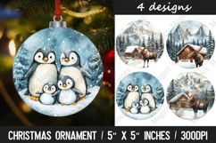 Christmas round ornaments sublimation design Product Image 1