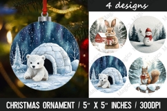 Christmas round ornaments sublimation design Product Image 1