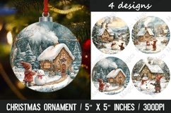 Christmas round ornaments sublimation design Product Image 1