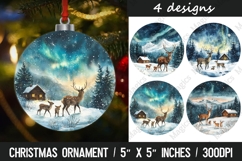 Christmas round ornaments sublimation design Product Image 1