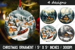 Christmas round ornaments sublimation design Product Image 1