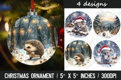 Christmas round ornaments sublimation design Product Image 1
