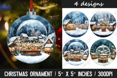 Christmas round ornaments sublimation design Product Image 1