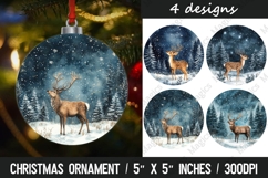 Christmas round ornaments sublimation design Product Image 1