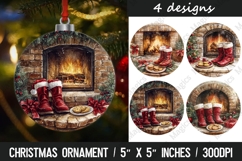 Christmas round ornaments sublimation design Product Image 1