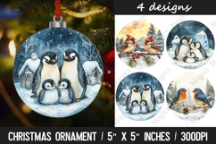 Christmas round ornaments sublimation design Product Image 1