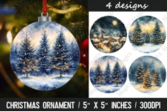 Christmas round ornaments sublimation design Product Image 1