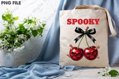 Spooky Skull Cherry Bow Halloween PNG Product Image 2