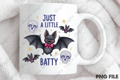 Just a Little Batty Funny Halloween PNG Product Image 3