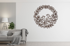 Bird Couple Floral Wreath SVG Product Image 4