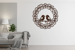 Love Birds Flower Circle SVG Product Image 4