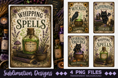 Magic Witchy Kitchen Towels PNG Sublimation Designs 4 Files Product Image 4
