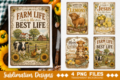 Vintage Farmhouse Kitchen Towel Sublimation PNG Product Image 4