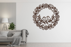 Round Floral Laser Cut Wall Decor Design Product Image 4