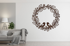 Love Birds Floral Wreath SVG Product Image 4