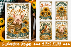 Vintage Farmhouse Kitchen Towel Sublimation PNG Product Image 4