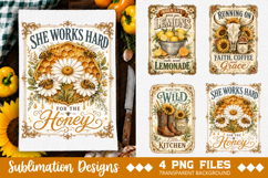 Vintage Farmhouse Kitchen Towel Sublimation PNG Product Image 4
