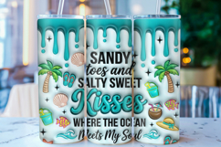 3D Inflated Summer Beach Tumbler Wrap PNG Product Image 1