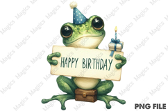 Cute Frog Birthday Sublimation, Birthday Sublimation Design Product Image 1