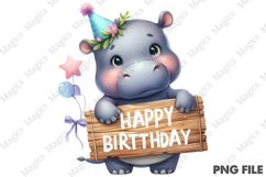 Birthday Sublimation Design Bundle, Animals Birthday Clipart Product Image 5