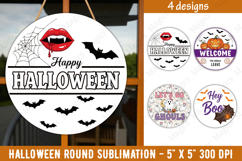 Halloween sublimation ornament | Halloween Round Quotes PNG Product Image 1