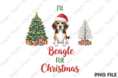 Beagle's Christmas Wish Illustration, Christmas Dog Puns Png Product Image 1