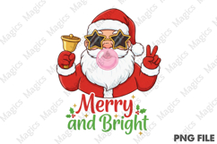 Retro Santa Blowing Bubble PNG Product Image 1