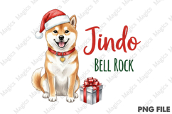 Jindo Bell Rock Christmas Design, Christmas Dog Puns Png Product Image 2