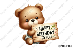 Birthday Sublimation Design Bundle, Animals Birthday Clipart Product Image 10