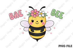 Cartoon-Style Illustration of a Yellow and Black Striped Bee Product Image 1