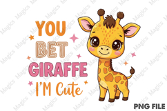 Charming, Cartoon-Style Illustration of a Baby Giraffe Product Image 1