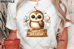 Birthday Owl Hoot PNG, Birthday Sublimation Design Product Image 2