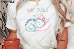 Sleeping Baby Dinosaur Illustration Product Image 2