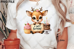 Sweet Deer Birthday Design, Birthday Sublimation Design Product Image 2