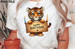 Happy Birthday Tiger Design, Birthday Sublimation Design Product Image 2