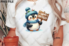 Happy Birthday Penguin Design, Birthday Sublimation Design Product Image 2