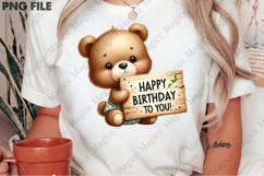 Bear Birthday Sign Sublimation, Birthday Sublimation Design Product Image 2