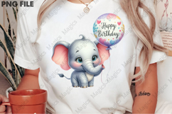 Cute Elephant Birthday Design, Birthday Sublimation Design Product Image 2