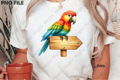 Colorful Parrot Sign PNG, Birthday Sublimation Design Product Image 2