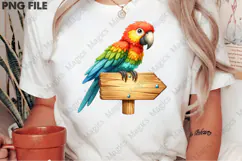 Colorful Parrot Sign PNG, Birthday Sublimation Design Product Image 2