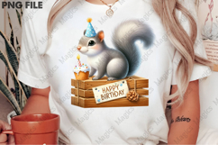 Birthday Squirrel Cute PNG, Birthday Sublimation Design Product Image 2