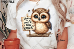 Birthday Owl T-Shirt Print, Birthday Sublimation Design Product Image 2