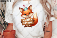 Adorable Fox Birthday Art Sublimation Product Image 2