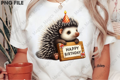 Hedgehog Birthday Sublimation, Birthday Sublimation Design Product Image 2