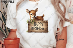 Deer Birthday Sign Clipart, Birthday Sublimation Design Product Image 2