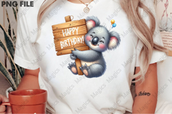 Cute Koala B-day Sublimation, Birthday Sublimation Design Product Image 2