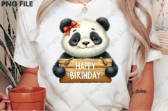 Happy Birthday Panda PNG, Birthday Sublimation Design Product Image 2