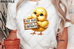 Baby Chick Birthday Clipart Sublimation Product Image 2
